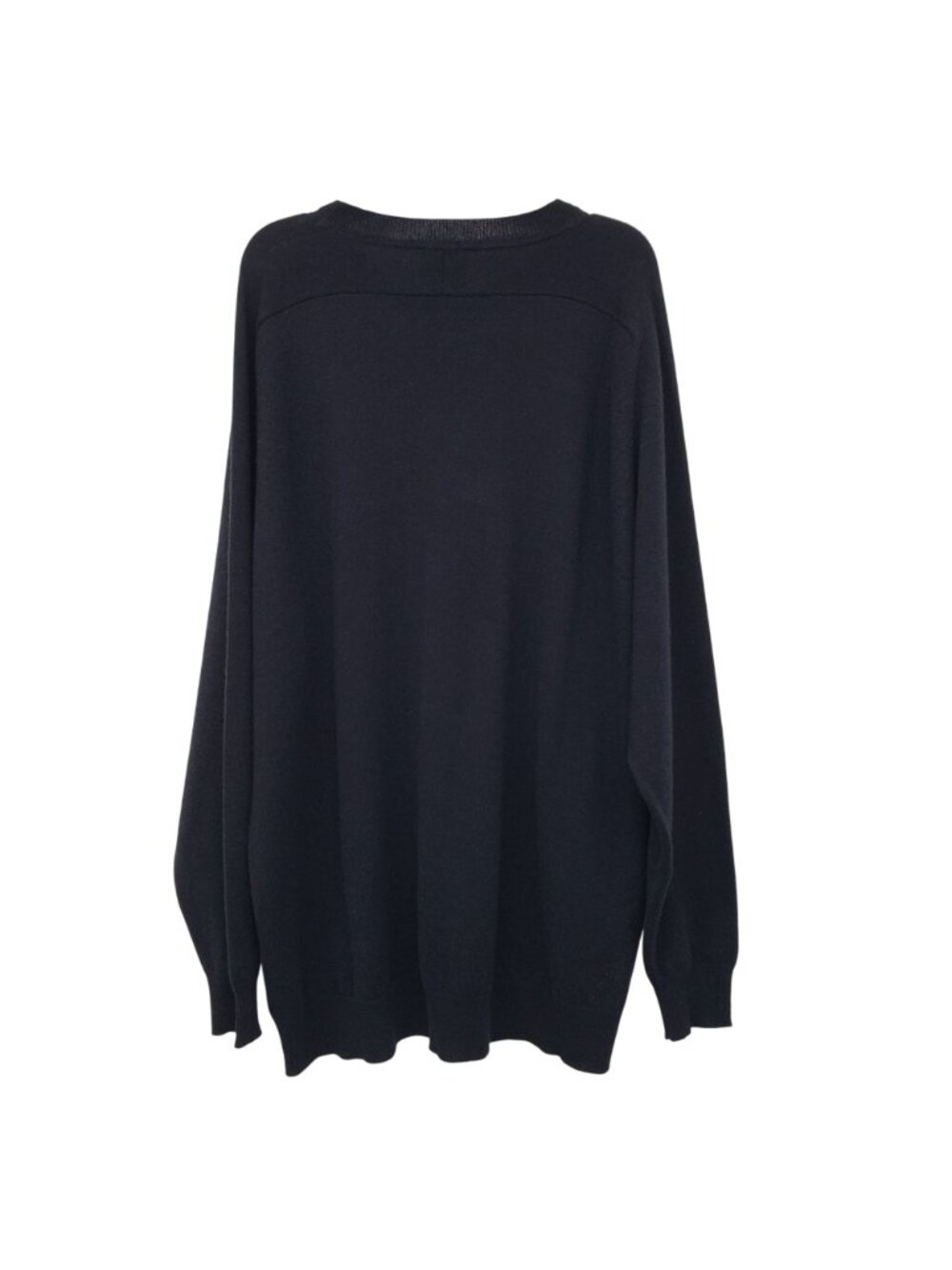 G Label by Goop GWYN Gia Navy Blue Cashmere Oversized Crew Neck Sweater - Picture 3 of 9